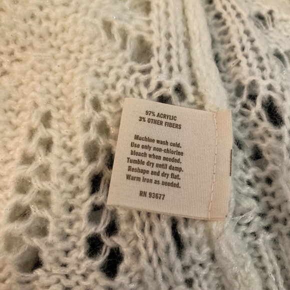 Decree Sweater Womens Sz M Cream Ivory Open Knit Long Sleeve Pullover - Picture 6 of 8